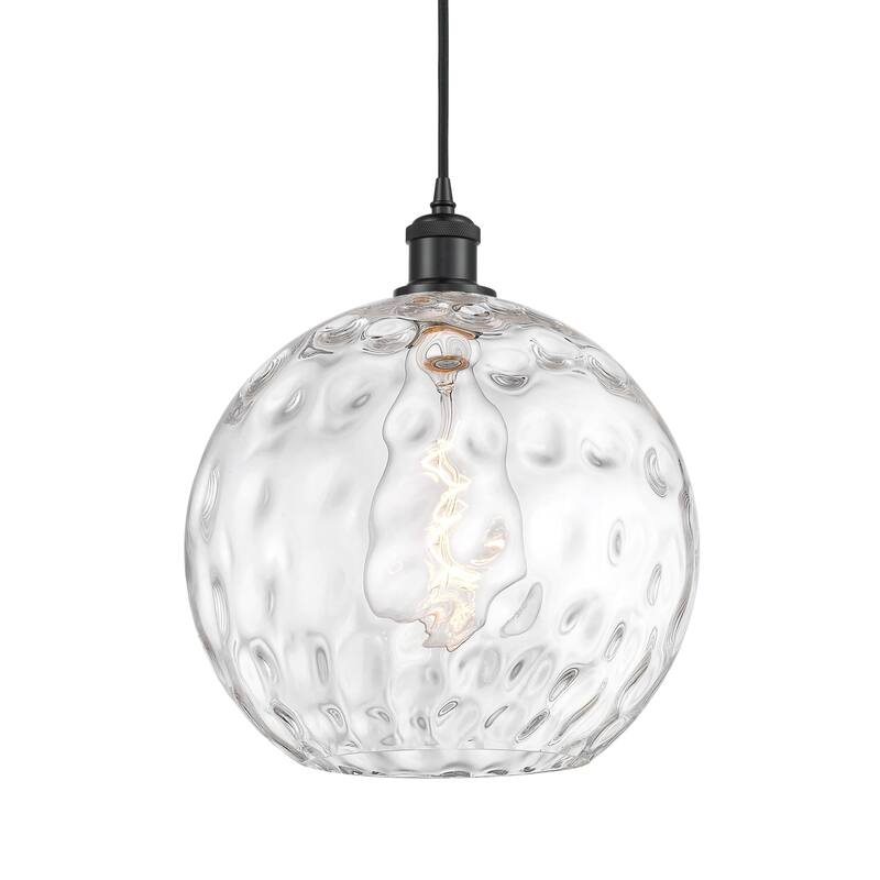 Innovations Lighting 516-1P-15-12 Athens Pendant Athens 12" Wide - Matte Black / Clear Water Glass