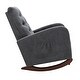 preview thumbnail 25 of 40, Velvet Rocking Chair with Side Pocket, Comfy Accent Chair with High Back, Upholstered Nursery Rocking Lounge Chair