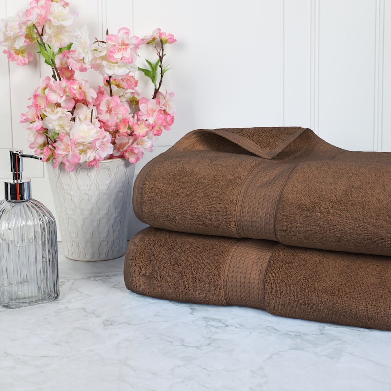 Blue Nile Mills Luxury 2-Piece Egyptian Cotton Bath Sheet Set, Thick Absorbent Oversized Bathroom Towels