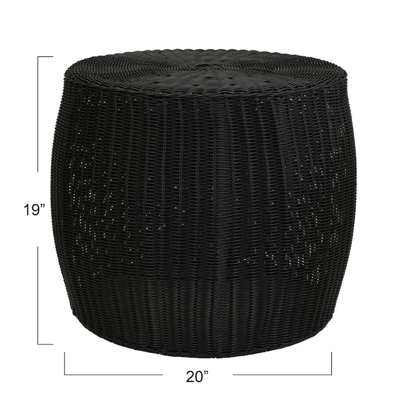 Household Essentials Handwoven Resin Barrel Side Table Storage Container