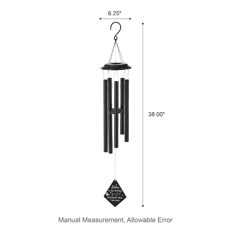 Glitzhome Set of 2 - 38''H Metal Black Windchime