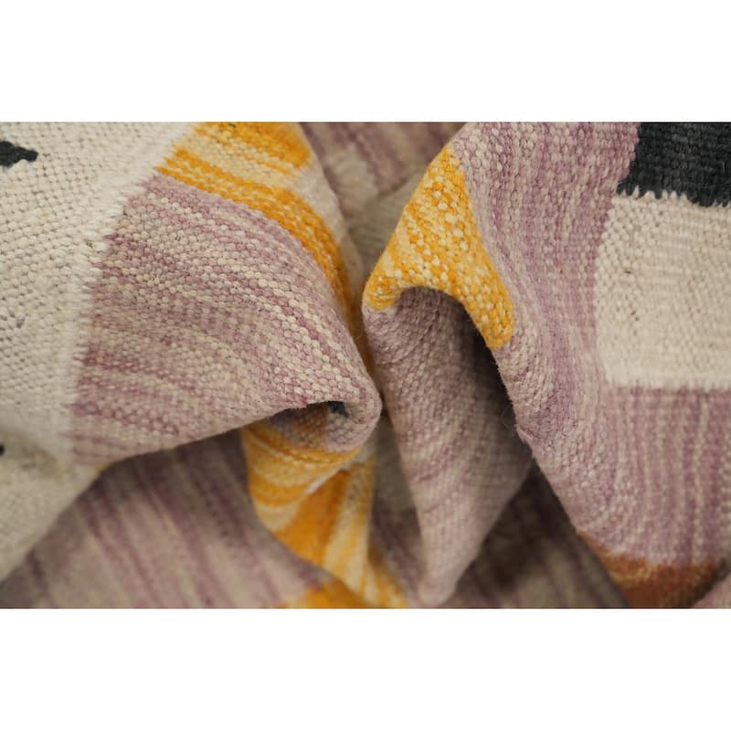 Hand Woven Oriental 100% Wool Carpet Southwestern Tribal Purples Kilim Area Rug - 6' 0'' X 3' 4''