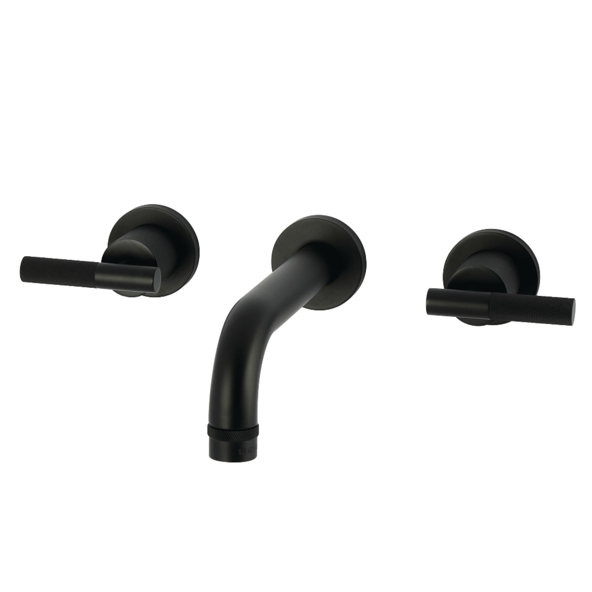 Kingston Brass Convergent Double-Handle Wall Mount Bathroom Faucet with Knurled Handle
