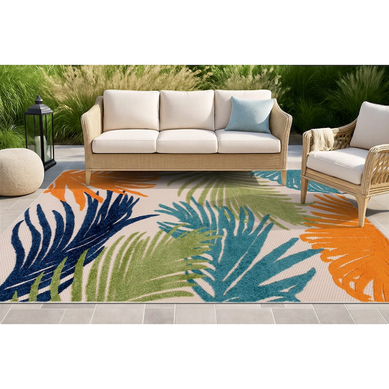 Marbella Contemporary Boho Indoor/Outdoor Area Rug - 4' X 6' - Gray