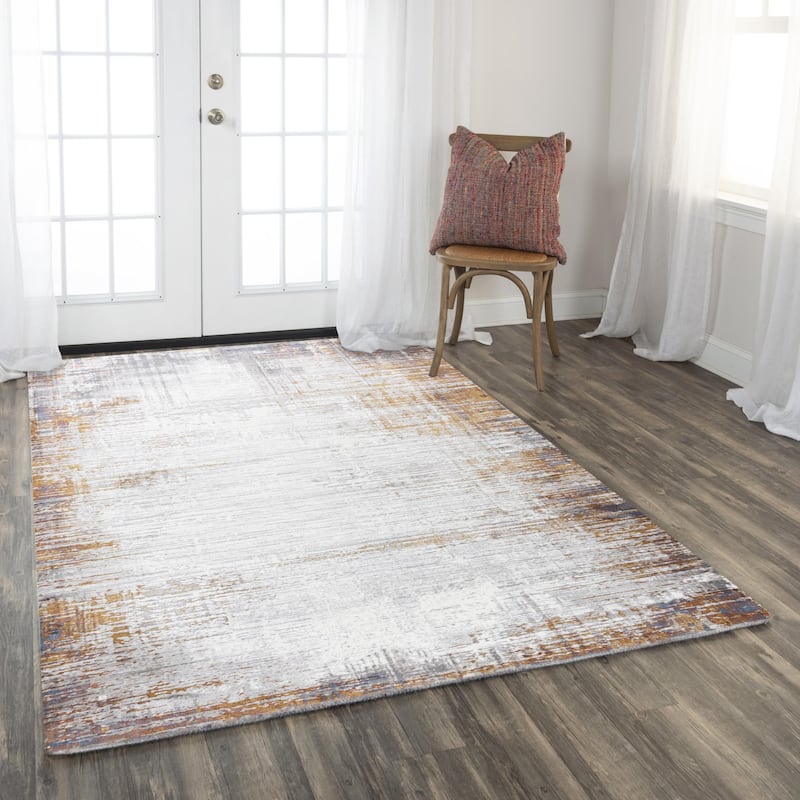 Alora Decor Opal Ivory and White Multi-colored Abstract Rug