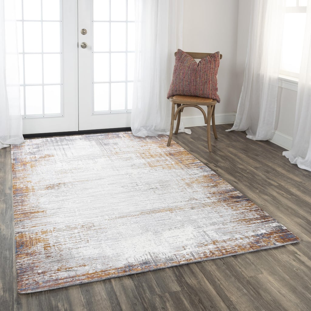 Alora Decor Opal Ivory and White Multi-colored Abstract Rug