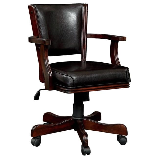 Jier Traditional Height Adjustable Game Desk Chair by Furniture of America - Cherry
