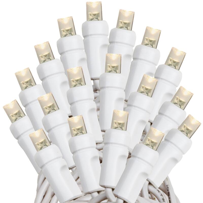 Novelty Lights 100 Light Solar LED Christmas Mini Light Set, White Wire, 60 Feet
