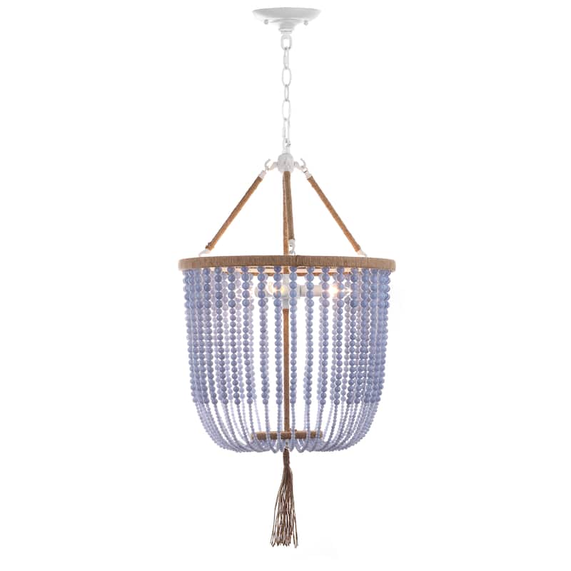 SAFAVIEH Lighting Evdokija Adjustable 3-Light Angie Blue Pendant - 18"x18"x35.5- 107.5" - 18Wx18Dx108H