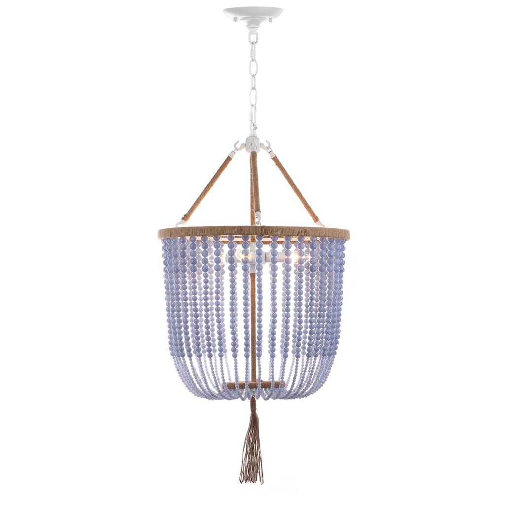 SAFAVIEH Lighting Evdokija Adjustable 3-Light Angie Blue Pendant - 18"x18"x35.5- 107.5" - 18Wx18Dx108H