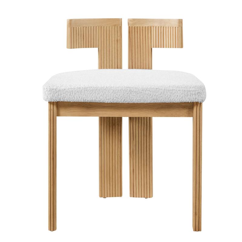Christopher Knight Home - Modern 20.67" Boucle Upholstered Dining Chairs Set, Ergonomic Contoured Seat & Solid Wood Legs
