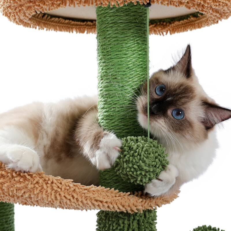 Oasis Series 32 Inches Cactus Plush Cat Tree
