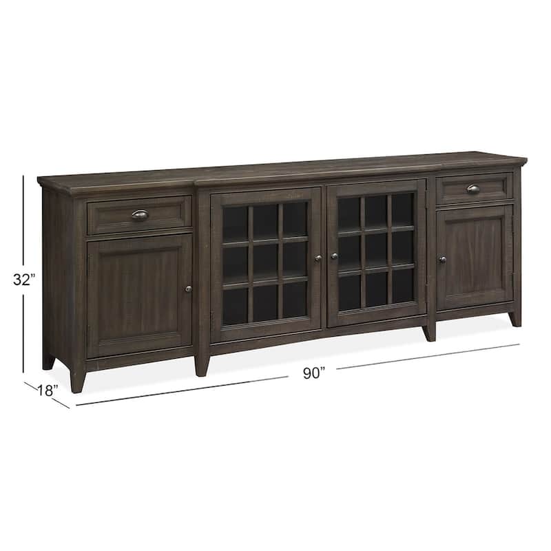 Magnussen Home Westley Falls Graphite 90" Console - 90"W x 18"D x 32"H