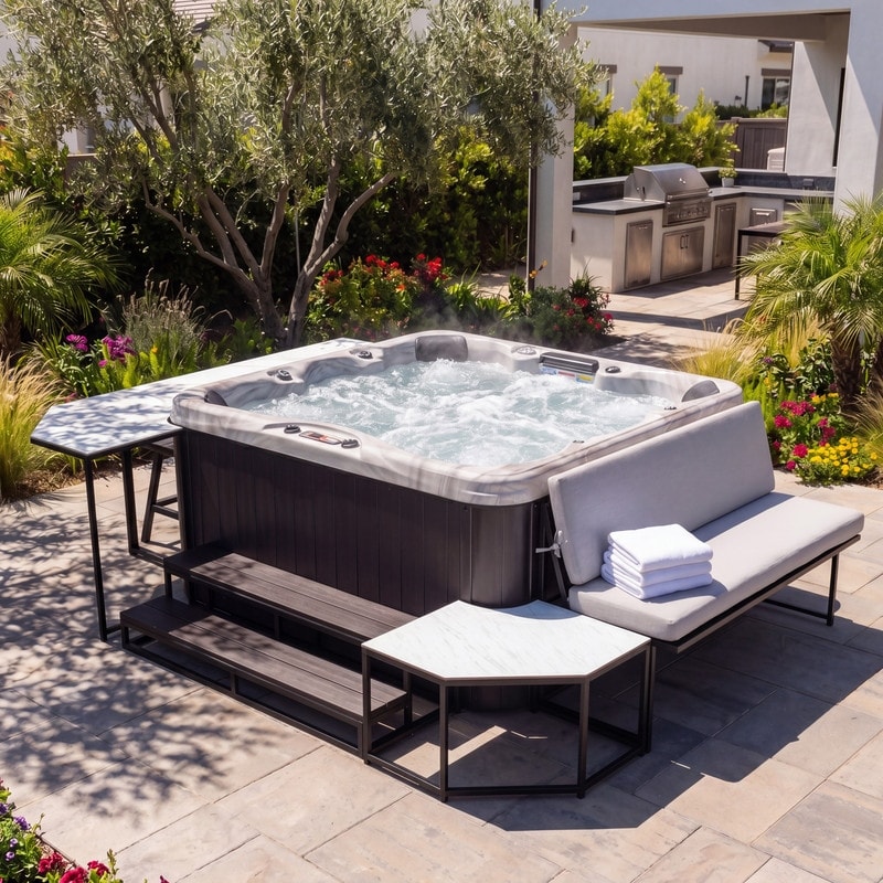 Bronze Signature Hot Tub Surround in Dark Gray (5-Piece) - N/A