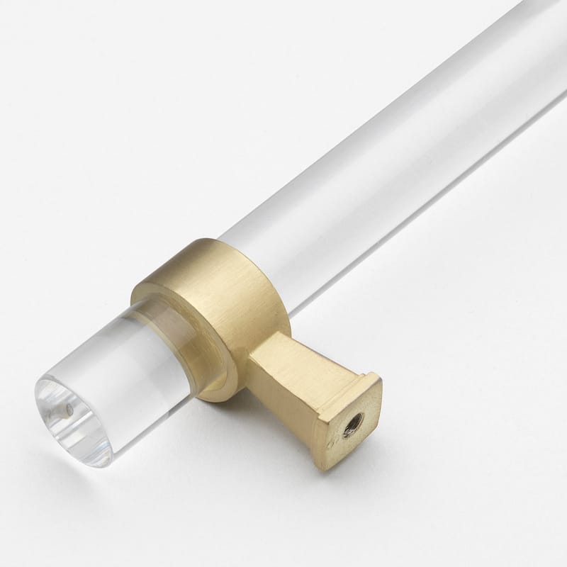 GlideRite 3.75-inch Clear Acrylic Cabinet Pulls Satin Gold (Set of 10)