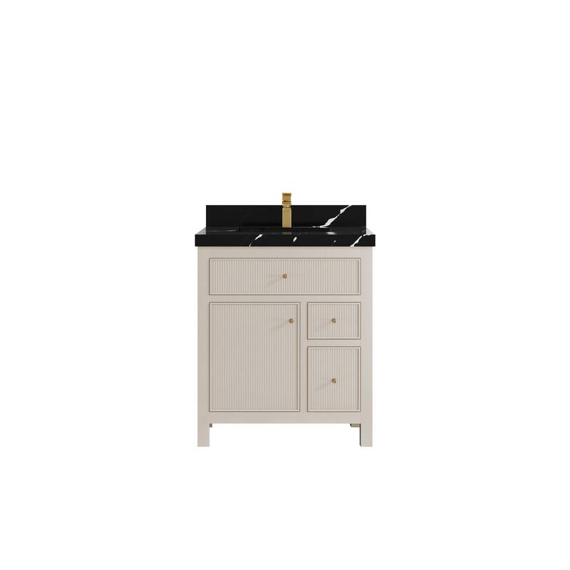 Willow Collections 30 in W x 22 in D Sonoma Free Standing Reeded Single Sink Bathroom Vanity with Countertop