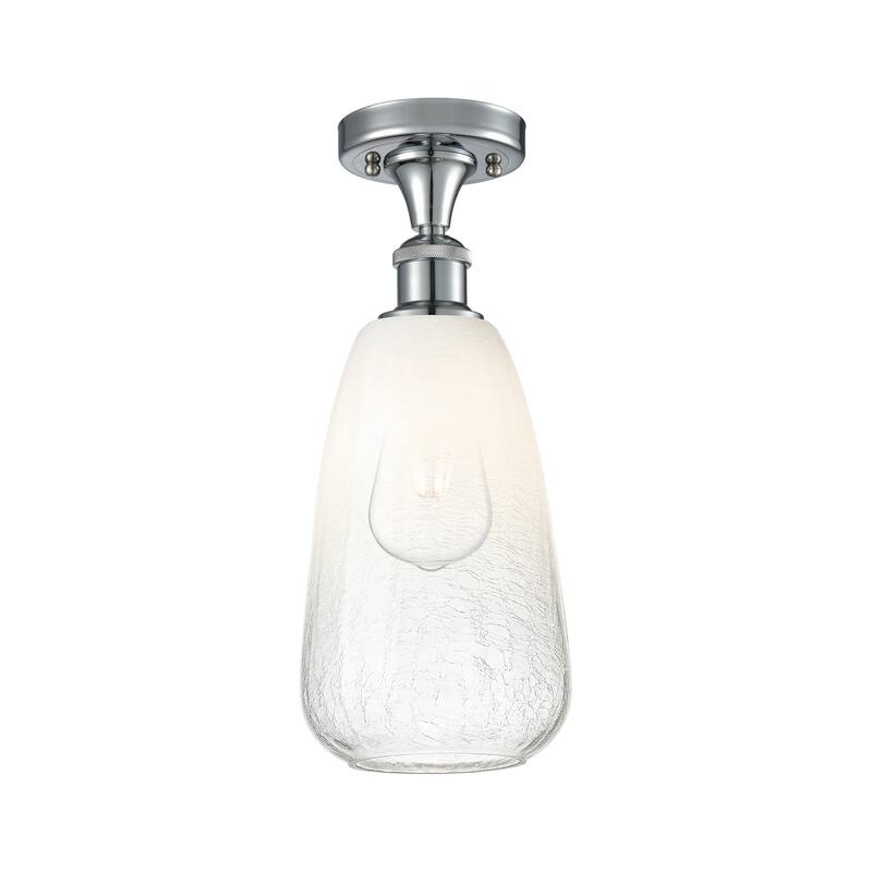 Innovations Lighting 516-1C-14-6 Brookhaven Almond Semi-Flush - Polished Chrome / Opal