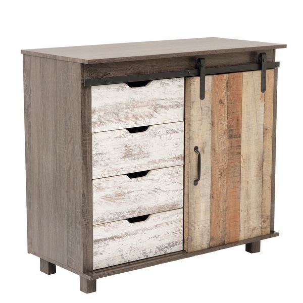 OS Home and Office Model 41001 Orden Four Drawer Cabinet with Sliding Barn Style Door - 52 x 63. Opens flyout.
