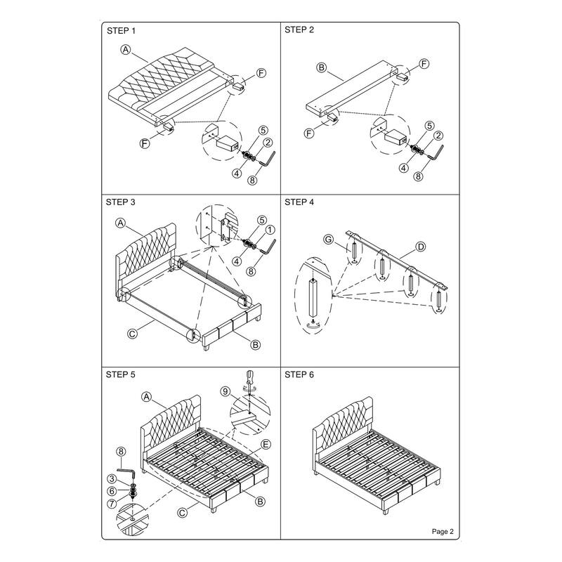 Modern Off-White Faux Leather Tufted Full Size Bed with Upholstered Headboard