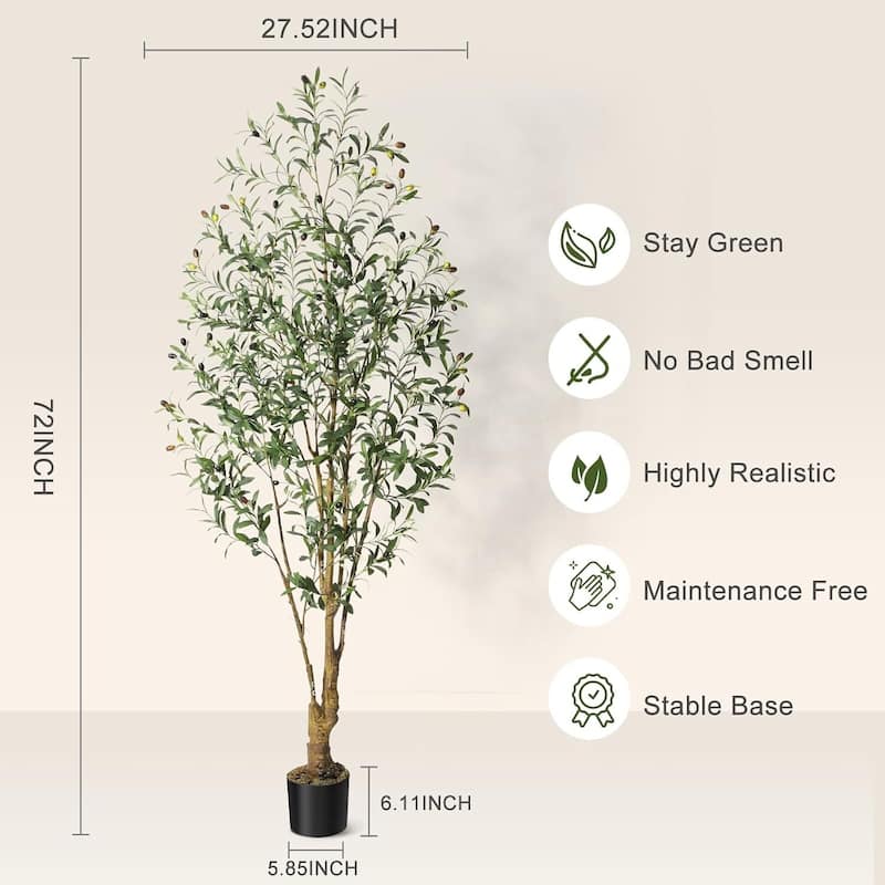 Tall Faux Silk Olive Tree for Home Office Living Room Floor Decor