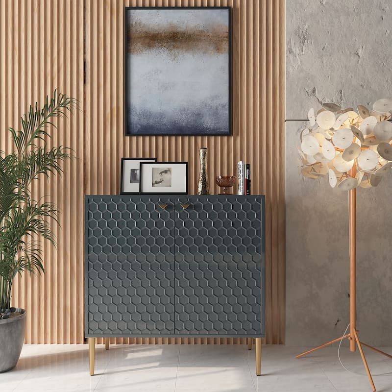 2 Door Sideboard Locker Media Storage Accent Cabinet