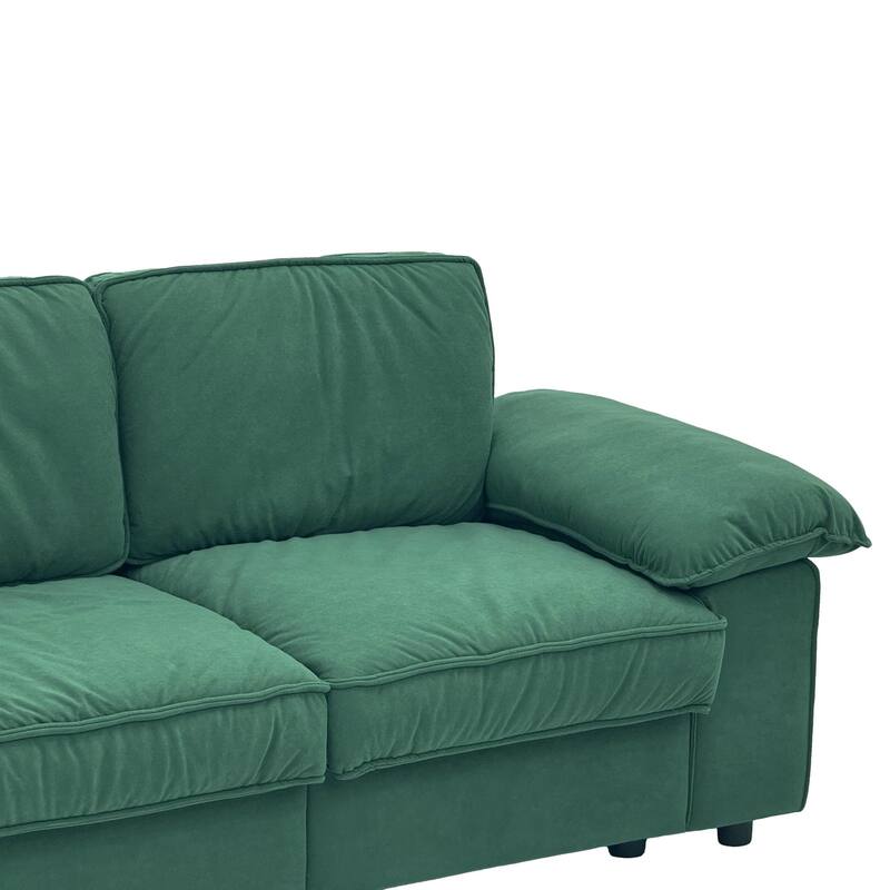 79" Loveseat Sofa Couch with Under-Seat Storage, Elegant 2-Seater Settee with Pillow Top Armrests for Living Room