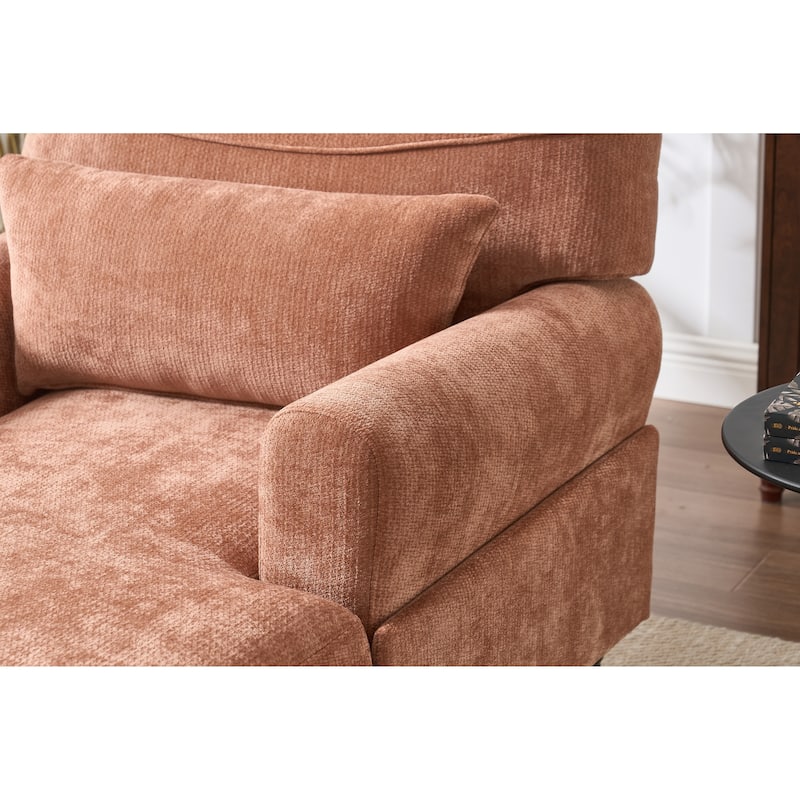 GDFStudio - Marcelline Chaise Lounge Recliner with Solid Wood Frame and Cushion