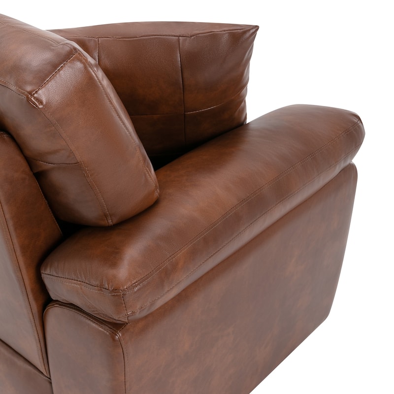 Morden Fort Upholstered Living Room Set, 2 Pieces, Faux Leather Loveseat and Sofa