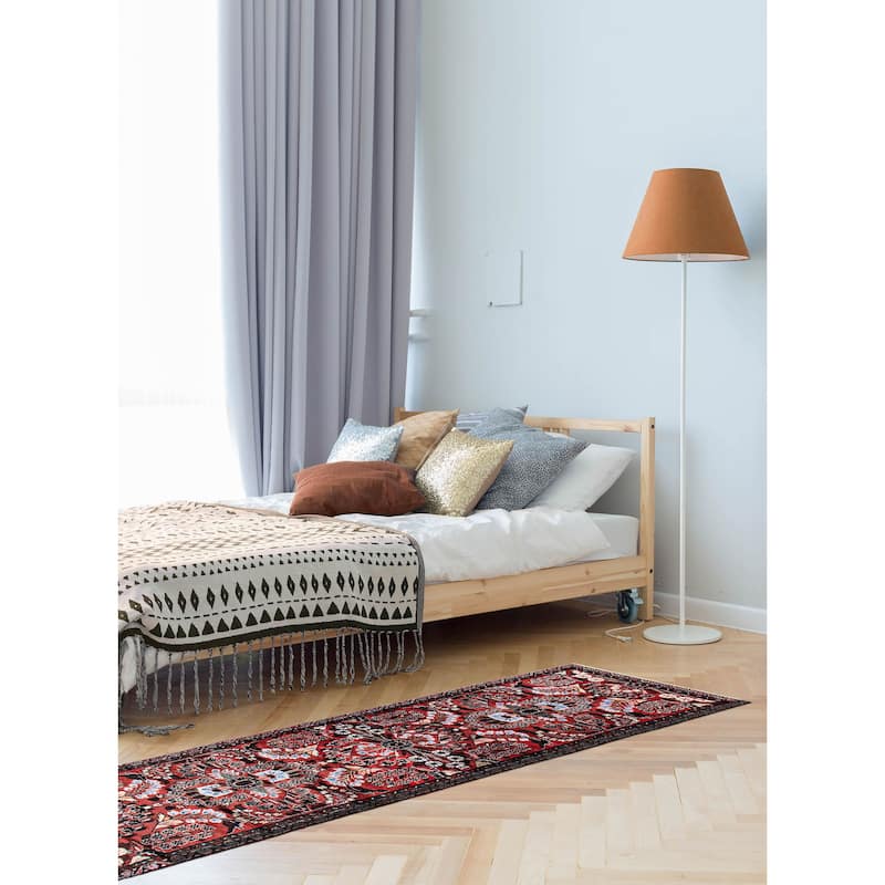ECARPETGALLERY Hand-knotted Andelz Red Wool Rug - 2'10 x 11'1