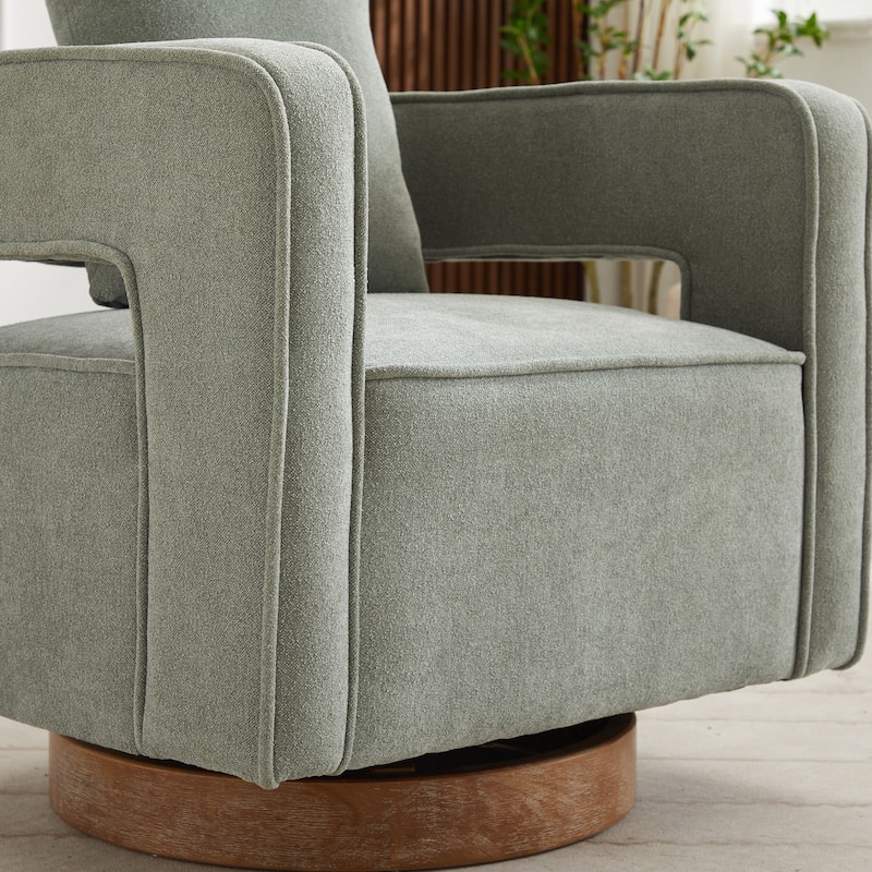 29"W Boucle Upholstered Swivel Armchair Single Sofa