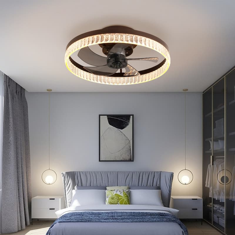 Dimmable 20in Ceiling Fan with Light and Remote Control 6 Speeds