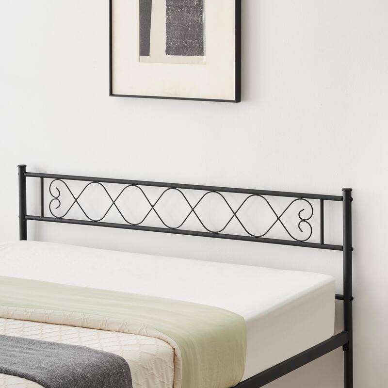 Bed Frame with Headboard and Footboard for Girls and Boys
