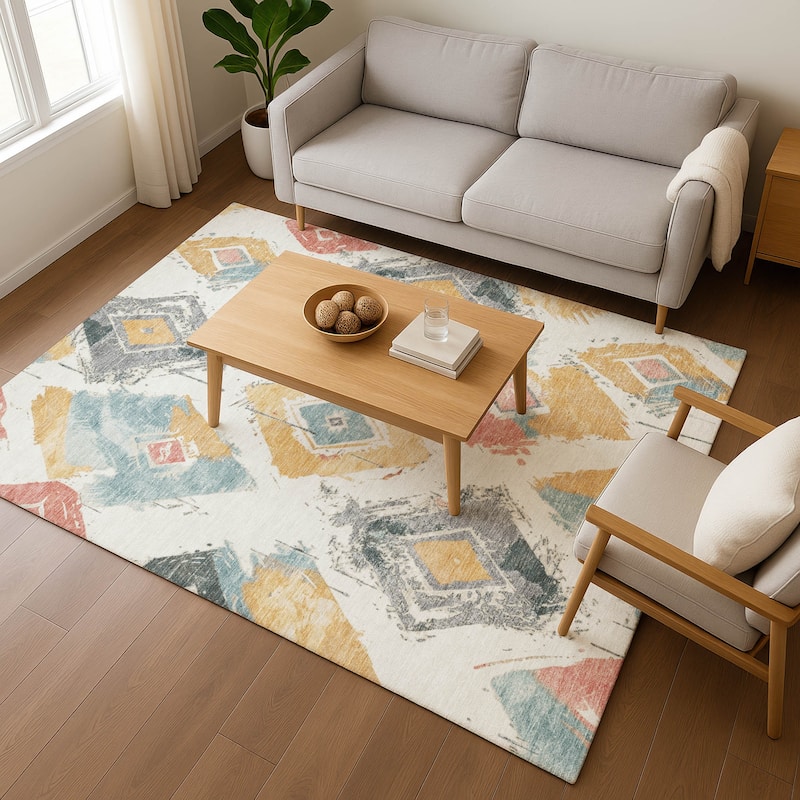 Premium Washable Super Soft Modern Diamonds Mayfield Rug