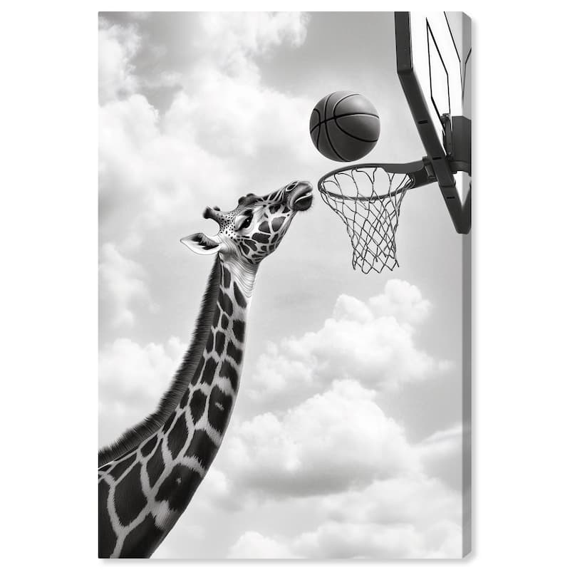 Giraffe Hoops Canvas by Art Remedy, Gallery Wrapped - 30" x 45"