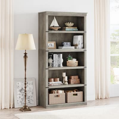 5-Shelf Bookcase, Modern Floor Standing Display Storage Shelves