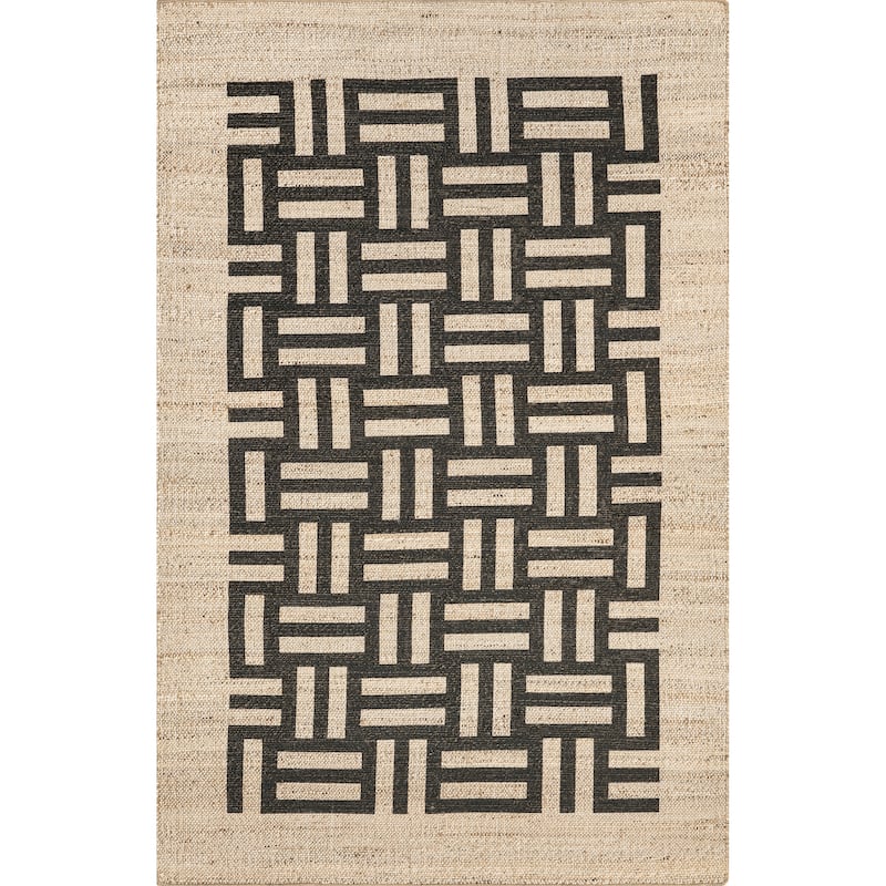 Nuloom Saskia Woven Stripes Jute Area Rug