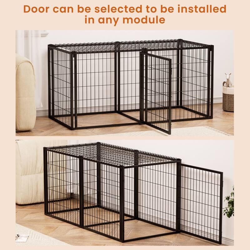 Dog Crate 63" Dog Kennel for Small Medium Dogs, Puppy Dog Playpen with Top, Pet Cage, Indoor, Black.63"L x 29.9"W x 31.9"H