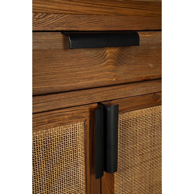 Furniture Classics Pine Cane DeWitt Display Storage Cabinet