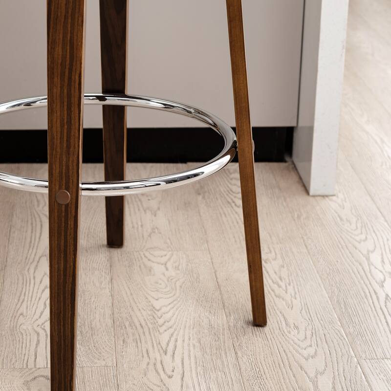 Glitzhome Small Space Set of 3 Swivel High Bar Stool Kitchen Chairs & Square Wood Top Pub Table