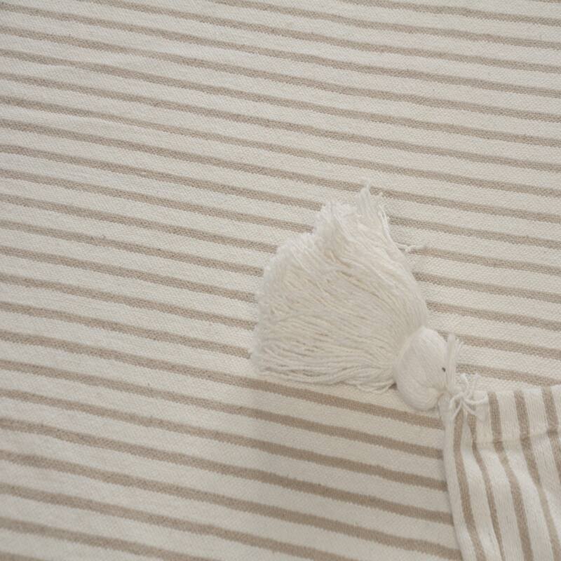 Sevita Striped Tasseled Standard Size Throw Blanket
