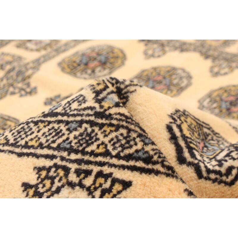 ECARPETGALLERY Hand-knotted Peshawar Bokhara Beige Wool Rug - 3'1 x 3'5