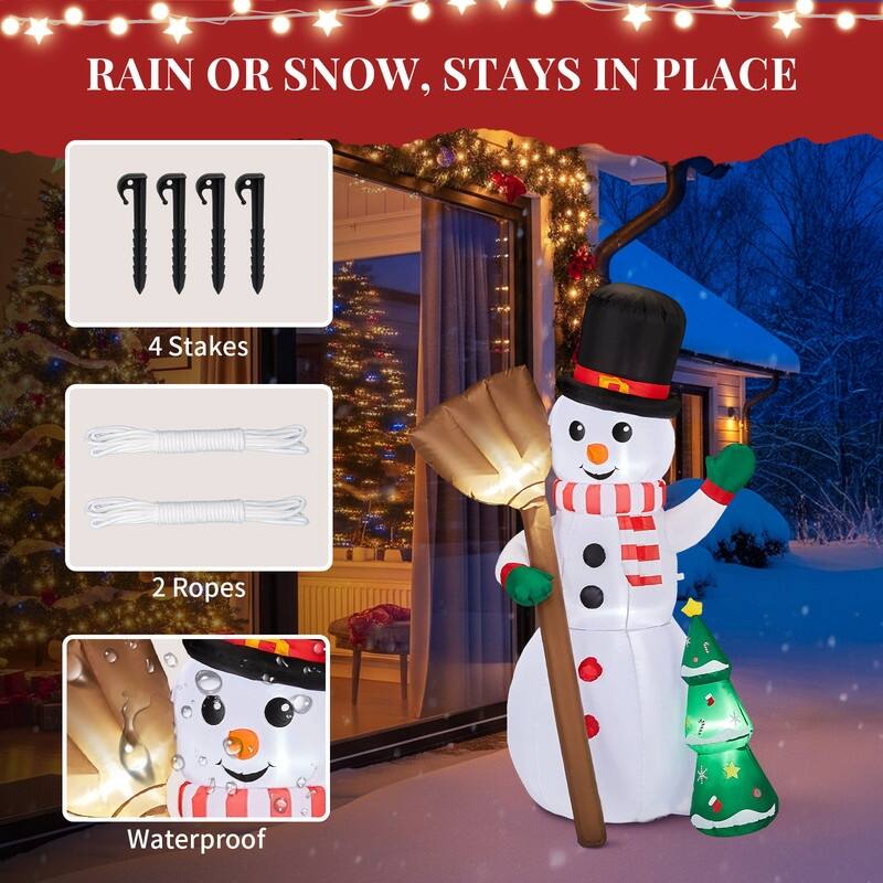 6.2FT Lighted Christmas Decoration Inflatable Snowman Holding Groom