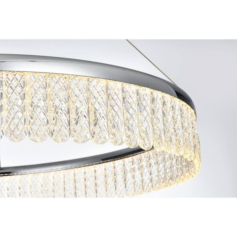 Elegant Lighting 2060D32 Rune 32" Wide LED Ring Chandelier