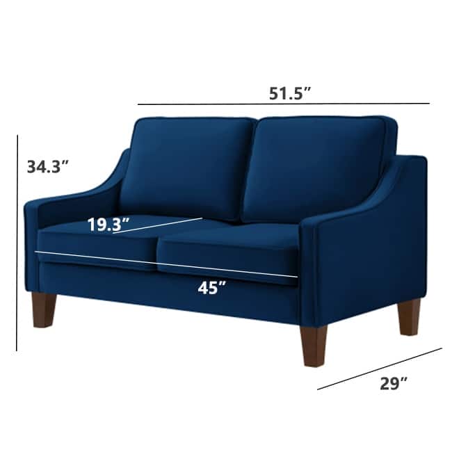 Modern Velvet Loveseat 2 Seater Sofa For Living Room