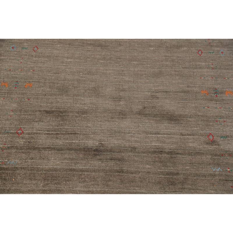 Hand Knotted Oriental 100% Wool Carpet Tribal Tribal Brown Gabbeh Area Rug - 8' 1'' X 5' 0''