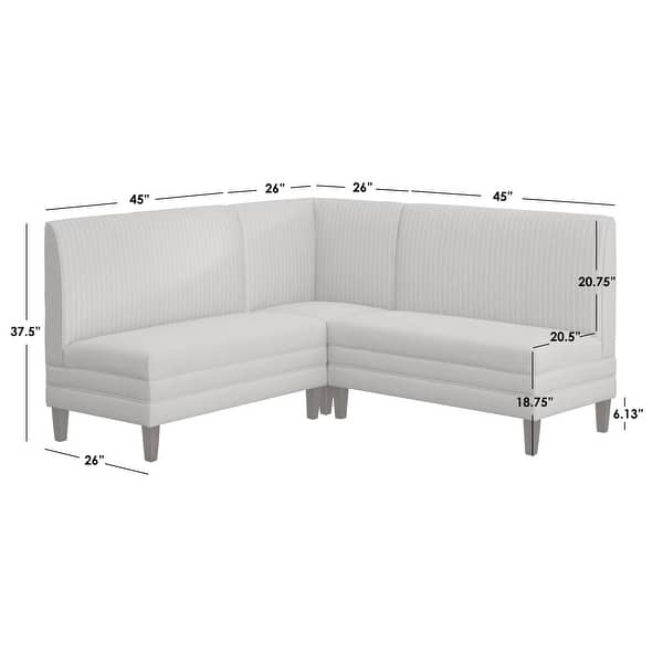 dimension image slide 1 of 3, Lifestorey Phillips 3-Piece Upholstered Banquette Set