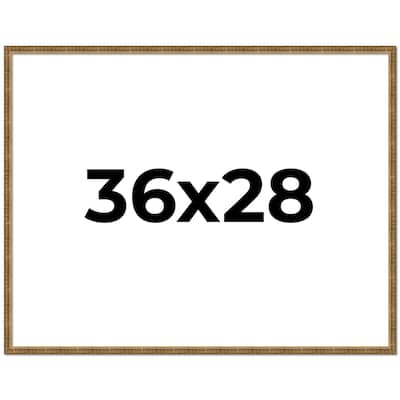 36x28 Frame Black Real Wood Picture Frame Kingsley Gold Distressed Photo Frame with UV Acrylic Foam Board Backing &