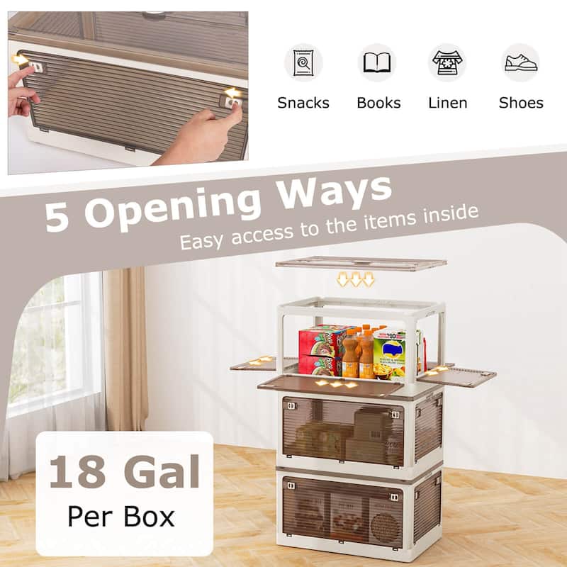 Costway 3/6 Pack Stackable Storage Bins with Lids 54 Gallon