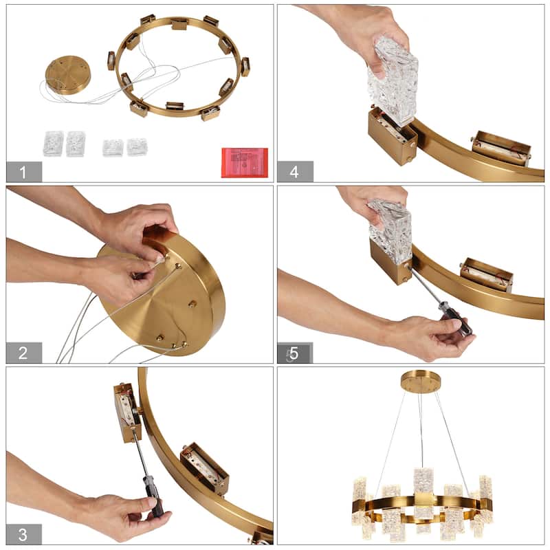 Modern Glam 24-Light LED Drum Chandelier for Dining Room - D 31.1" x H 72.4" Max