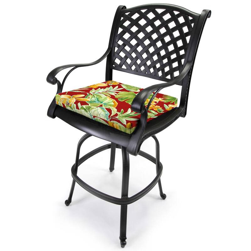 19" x 17" Outdoor Seat Cushion with Ties - Set of 2 - 19" W x 17" L x 2" H